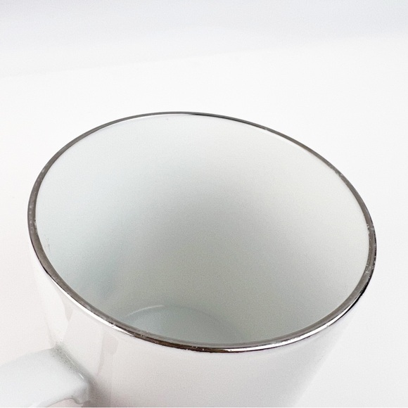 Vtg Pottery Barn Reindeer Donner Christmas Coffee Tea Mug Cup Silver Rim Japan - Picture 5 of 9